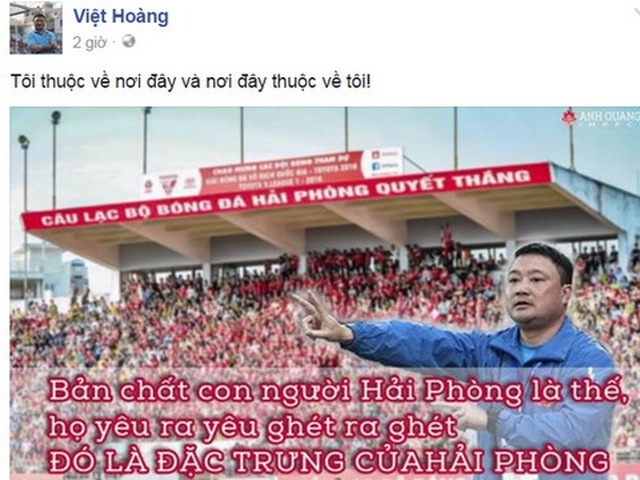 HLV Việt Hoàng: 'Tôi thuộc về Hải Phòng và Hải Phòng thuộc về tôi'